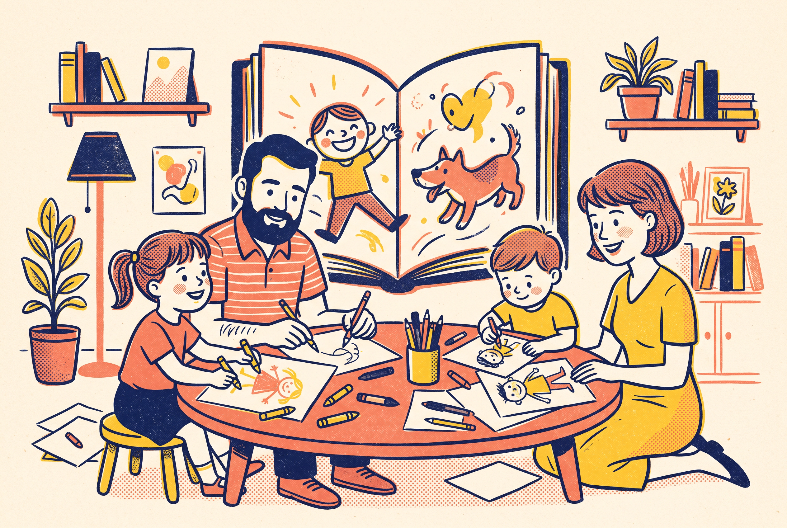 Family Drawing Activity for Kids: Make Story Characters